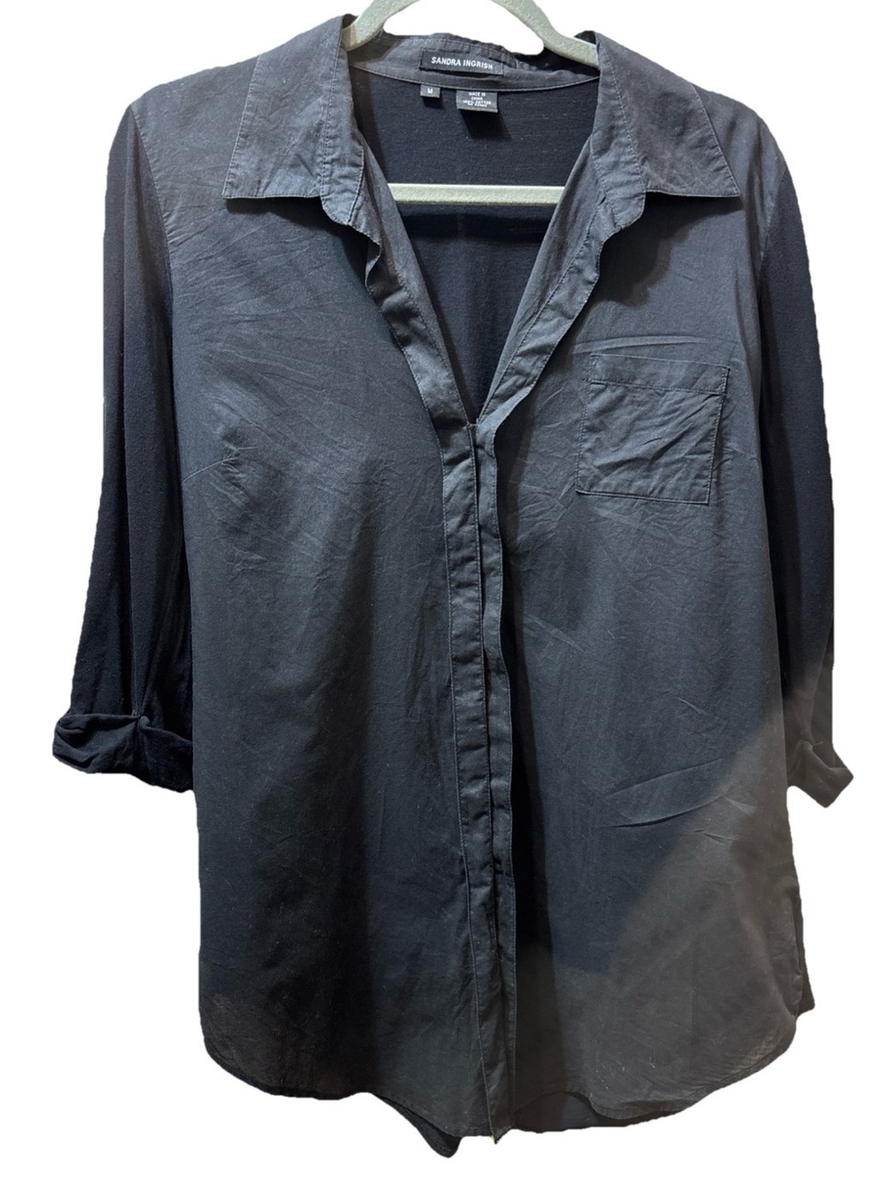 Sandra Ingrish Women’s Black Button-Down Casual Shirt